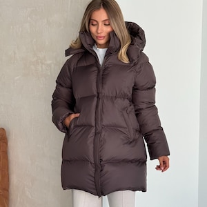 Oversized Hooded Puffer Coat: Waterproof Winter Jacket Women - Black