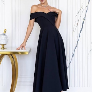 Black Tea Length Cocktail Dress - Etsy
