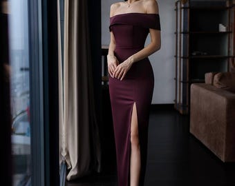 burgundy slip dress midi Serena Bute London Satin Midi Dress with Lace Hem main image 1