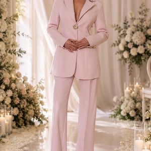 light pink dress pants for women Women's Victoria High Waisted Dress Pants in Light Pink Size Small