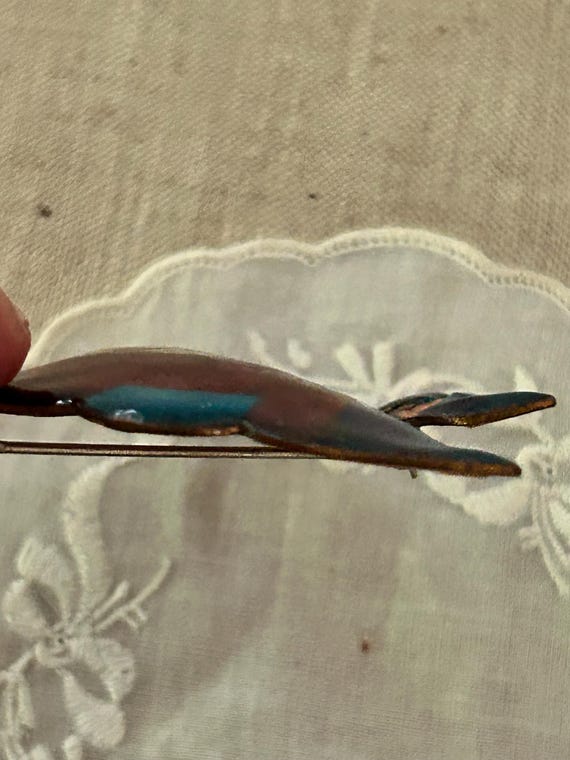 Vintage Mid Century Artisan Angelfish Pin View 3