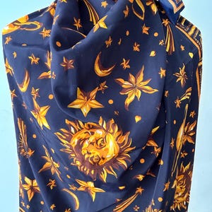 Vintage Gianni Versace Celestial Zodiac Silk Scarf - Etsy