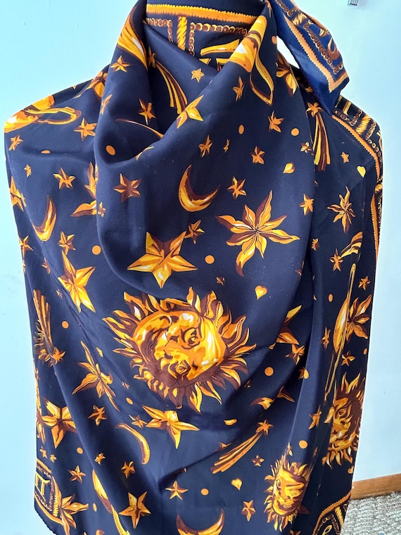 Vintage Gianni Versace Celestial Zodiac Silk Scarf - Etsy