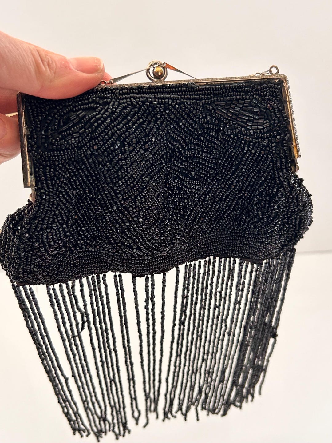 Antique Art Deco Beaded Black Purse - Etsy