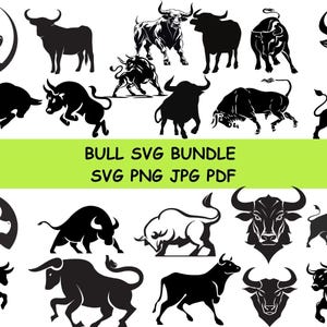 Bull SVG Bundle: Clip Art, Bull Head, Angry Face (Digital Download)