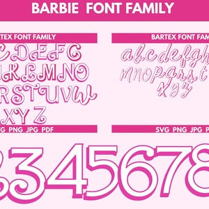 Blonde Alphabet SVG: Bartex Font Family, Pink Doll Letters (Digital Download)