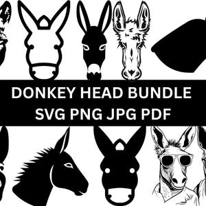 Funny Donkey SVG Bundle: Humorous Poses, Sunglasses Clipart (Digital Download)
