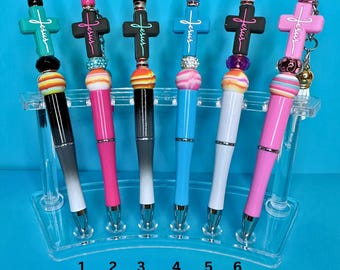 Christian Beaded Pens | Faith Cross Pens | Jesus Pen, Religious Gifts, Bible Study Supplies, Inspirational Office Pens