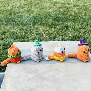 Halloween Cat Plushie | Spooky Cute Crochet | Halloween Boo Basket Gift image 15