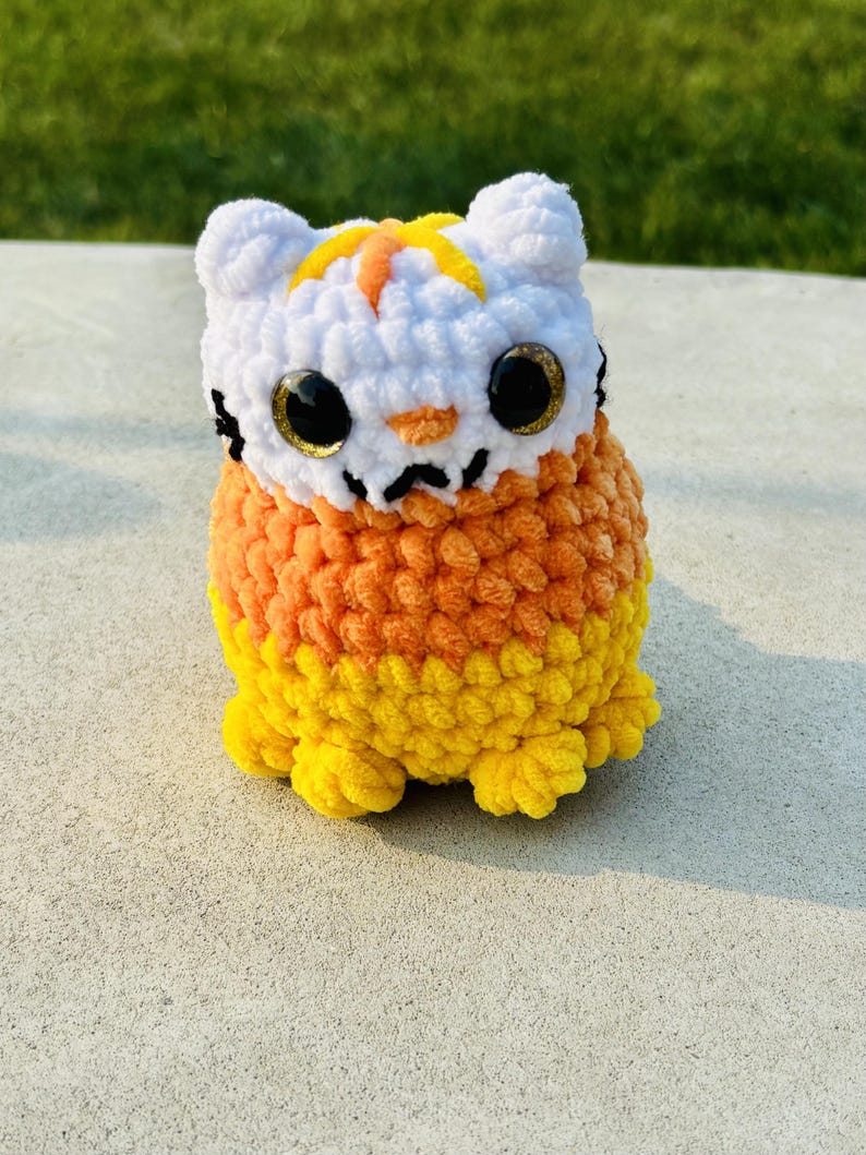 Halloween Cat Plushie | Spooky Cute Crochet | Halloween Boo Basket Gift image 9