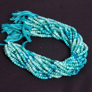 Tiny Light Green Opal Beads | 3-4mm Faceted Rondelle | Handmade Gemstone | DIY Jewelry Supplies