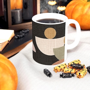 Modern Abstract Ceramic Coffee Mug: Artful Home Décor
