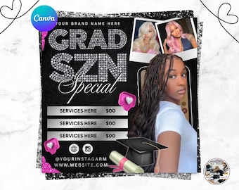 Graduation Booking Flyer, Graduation Special Flyer, Graduation Deals, Grad Books Open, Graduation Hair booking flyer