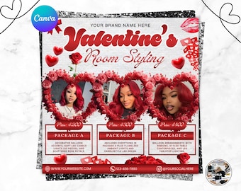 Folleto de reservas de febrero: Plantilla de Canva para San Valentín