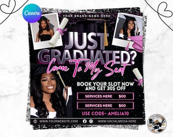 Graduation Booking Flyer, Graduation Special Flyer, Graduation Deals, Grad Books Open, Graduation Hair booking flyer