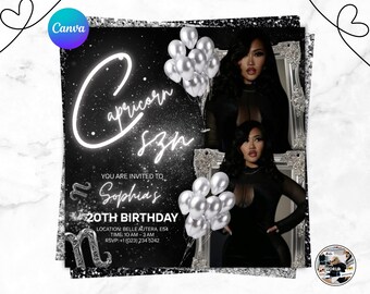 Capricorn Birthday Flyer, Capricorn Bash Flyer, Birthday flyer, Birthday Girl, Party Flyer,Celebration Flyer, Birthday Event,Birthday Invite