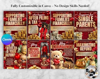 Plantilla de volante para la temporada de preparación de impuestos de San Valentín