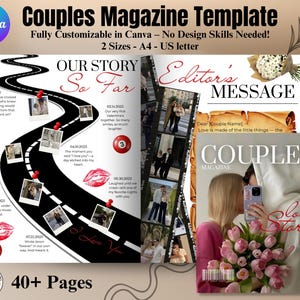 Personalised Couples Magazine Template | Anniversary & Relationship Gift | Custom Digital Gift for Him and Her, Couple Gift, Engagement Gift