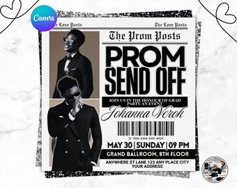 Prom Send Off Flyer, DIY Prom Flyer, Prom Canva Template, Prom Send Off, Prom Send Off Event