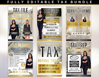 Tax Prep Flyer Canva Template, Tax Prep Instagram, Tax Flyer Template, Tax Season, Credit Repair Flyer,DIY Tax Prep Flyer, Preparation Flyer