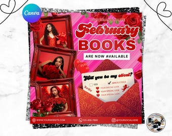 February Booking Flyer, Valentine's Day Flyer, February Hair Flyer, February Braid Flyer, February LashFlyer, February Makeup Flyer,Template