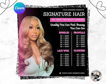 Haar Bundle Preisliste Vorlage Haar Preisliste Perücke Sale Flyer Haar Sonderangebot Flyer Perücke Spezial Flyer Haar Perücke Preisliste Flyer Perücke Haar Bundles