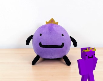 Purple Anime-Style Plush Toy, Cute Kawaii Stuffed Animal, Gaming Room Décor, Gift for Gamers & Anime Fans