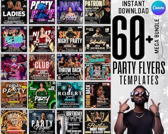 Party Flyer Bundle, bearbeitbarer Kickback Club Flyer, Freaknik Party Flyer, Event Flyer, DJ Whisky Night, Canva Vorlage, Sofort Download