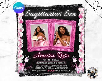 Schütze-Geburtstags-Flyer, Sagittarius-Bash-Flyer, Geburtstags-Flyer, Geburtstagskind, Party-Flyer, Feier-Flyer, Szn-Flyer, Canva-editierbar