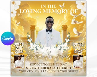 Traueranzeige Flyer: Elegante Trauerkarte (Canva)