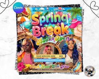 Spring-Break-Buchungsflyer, Frühlings-Buchungsflyer, Frühlings-Aktionsflyer, Frühlings-Spezialflyer