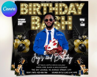 Bearbeitbarer Wochenend-Nachtclub-Party-Flyer Canva, DJ-Event-Social-Media-Flyer, modernes Club-Nachtparty-Canva-Flyer-Design, Nachtklub-Flyer