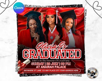 Class of 2026 Graduation Invitation Template, Editable Graduation Invite