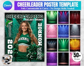 Plantilla editable de porristas: Noche de los mayores, reunión de motivación, diseño de espíritu de equipo (plantilla de Canva)