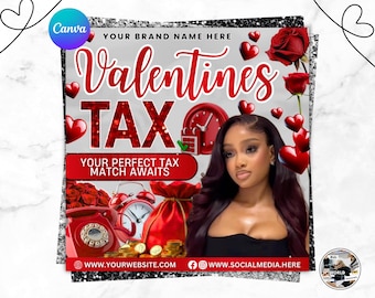 Plantilla de volante para la temporada de preparación de impuestos de San Valentín