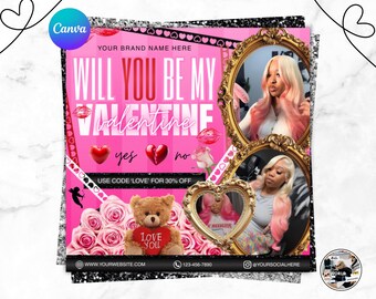 Folleto de reservas de febrero: Plantilla de Canva para San Valentín