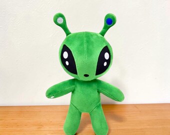 Green Alien Plush Toy, Cute Kawaii Space Creature Stuffed Animal, Soft UFO-Inspired Plush Doll Gift
