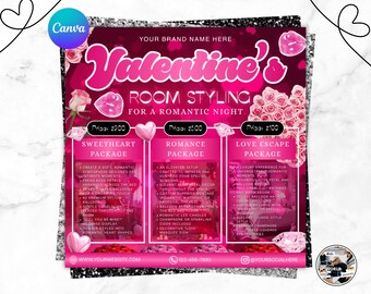 February Booking Flyer: Valentine’s Day Canva Template