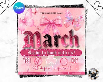 Bokningsflyer för mars, bokningsflyer för St Patricks Day, flygblad för semestererbjudanden