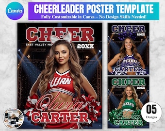 Plantilla editable de porristas: Noche de los mayores, reunión de motivación, diseño de espíritu de equipo (plantilla de Canva)