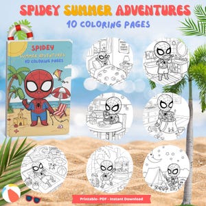 Spidey Coloring Book for Kids – 10 Fun Printable Pages | Superhero Coloring Book | Superhero Coloring Activity | Spider Hero Fun PDF