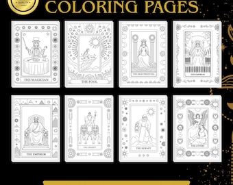 Tarot Card Coloring Pages: Major Arcana Mystical Art (Digital Download PDF)