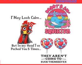 Funny Quote PNG Bundle – 3 Different Designs Pack for 1 Price Sarcastic Humor Graphics Transparent Background PNG T-Shirt Mug Sticker Design