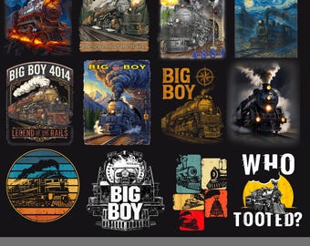 Budnel: Big Boy 4014 Steam Engine Locomotive Train Vintage Railroad PNG Historic Steam Train Railroad Enthusiast png Railfan Art