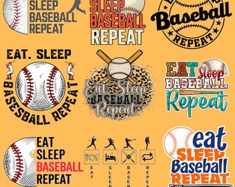 Eat Sleep Baseball Repeat png Bundle, Funny Baseball Shirt Design, Baseball Mom Dad , Sublimation File, Cricut Cut File, Baseball Dad Gift