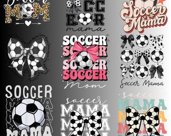 Soccer Mom PNG Bundle,Coquette Soccer Bow Sublimation,Game Day Vibes PNG,Soccer Mom Shirt ,Retro Soccer Mama Aesthetic,Soccer Coquette Png
