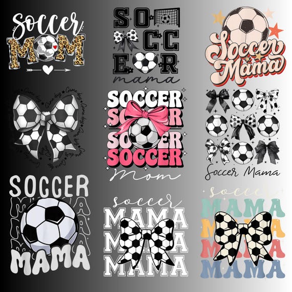 Soccer Mom PNG Bundle,Coquette Soccer Bow Sublimation,Game Day Vibes PNG,Soccer Mom Shirt ,Retro Soccer Mama Aesthetic,Soccer Coquette Png