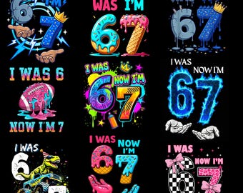 I Was 6 Now I'm 7 Birthday Boy bundel PNG,7th Birthday Shirt Design for Kids,Funny Age 7 Party Graphic,Level 7 Unlocked Gaming Theme,Digita
