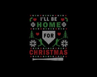 Baseball Christmas Shirt | Funny Xmas Home Plate Gift | Ugly Sweater Baseball Tee for Players & Fans