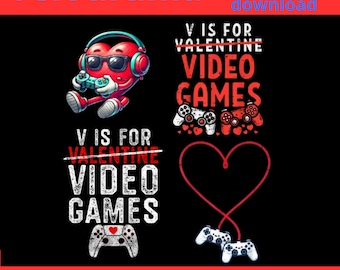 Video Games Valentine bundel PNG,Gamer Valentine Gift,gif te,giftin g,Funny Gaming Valentine,ga me,V Is For Video Games PNG,Gaming Valentine
